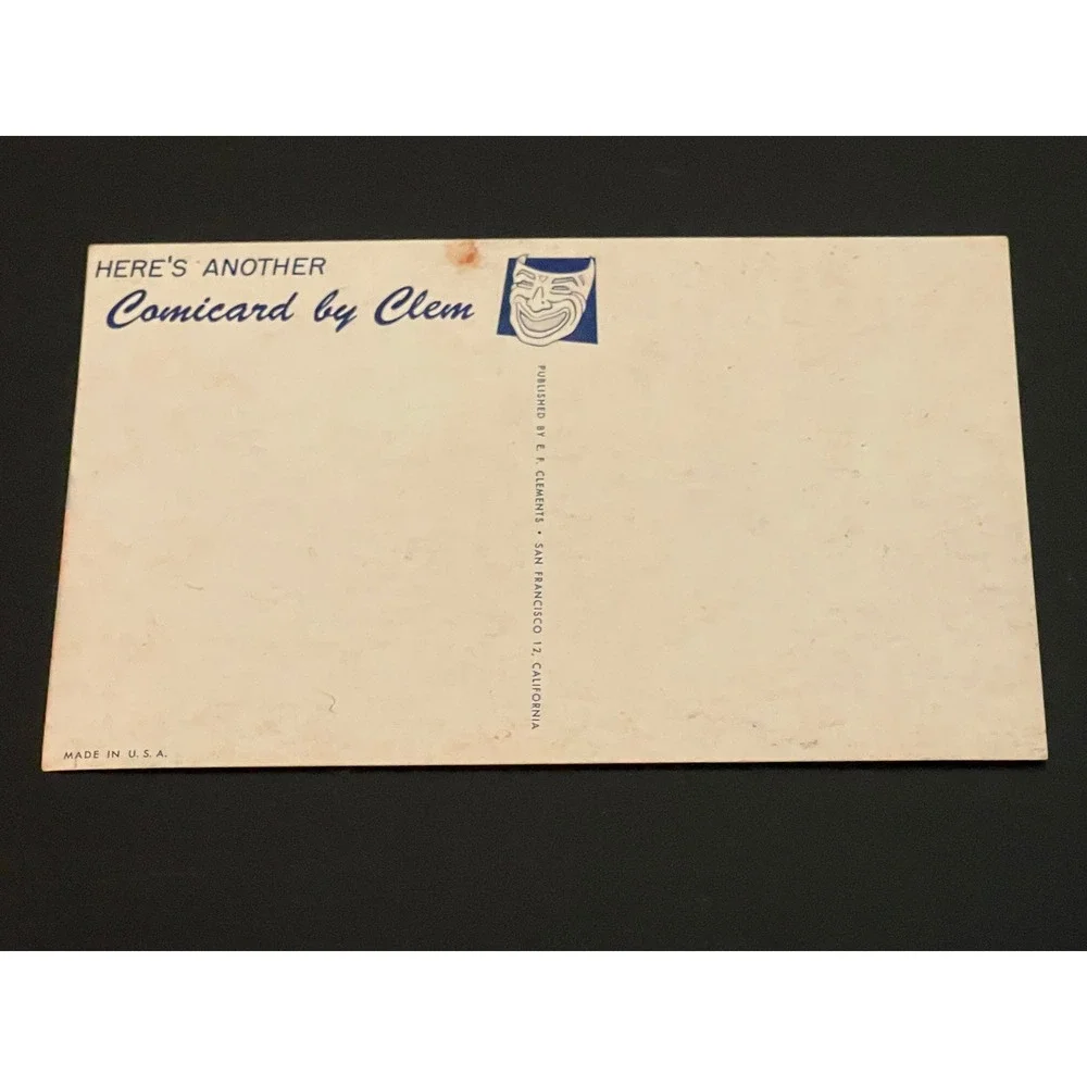 00706 Vintage Comicard by Clem Police Officer Man Driving Car Funny Art Postcard